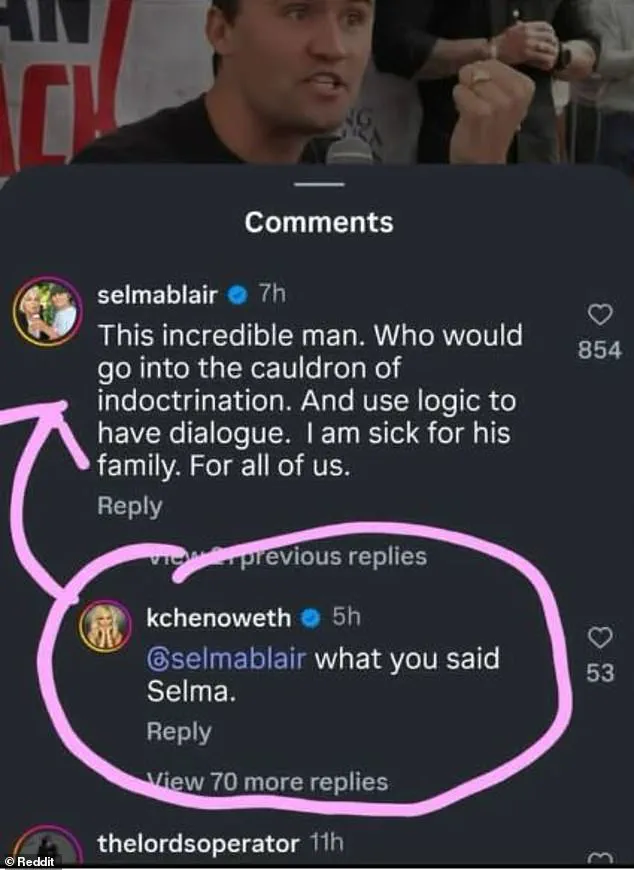 Selma Blair Faces Backlash Over Controversial Social Media Post Following Charlie Kirk's Death