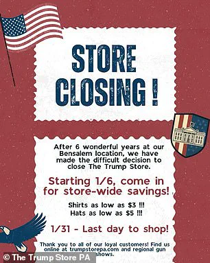 The Trump Store in Bensalem, Pennsylvania, Set to Close After Six Years of Operation