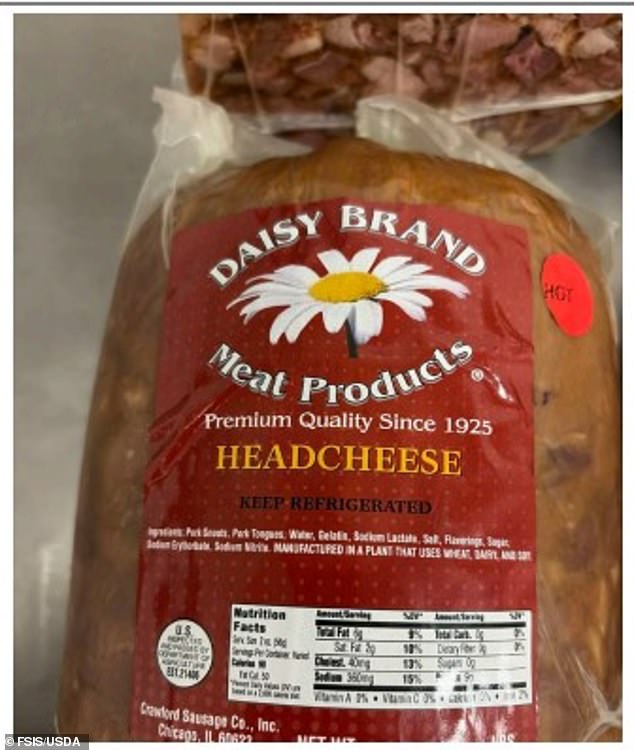 USDA warns public to discard Daisy brand headcheese linked to listeria outbreak.