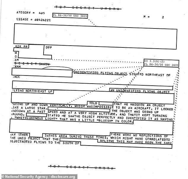 Declassified NSA reports reveal Cold War UFO intercepts by fighter jets.